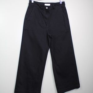 everlane women wide leg crop pants size 10 black